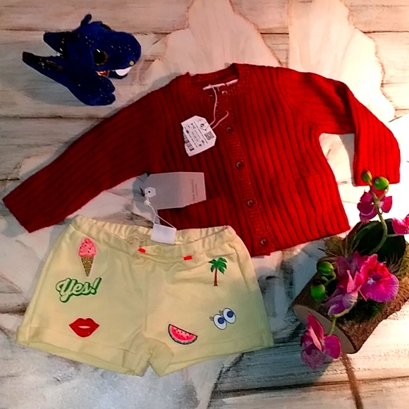 👶 ZARA CARDIGAN & SHORTS